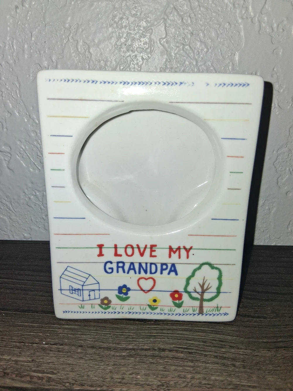 I Love My Grandpa Ceramic Picture Frame Vintage Style Novelty Grandparents Gift